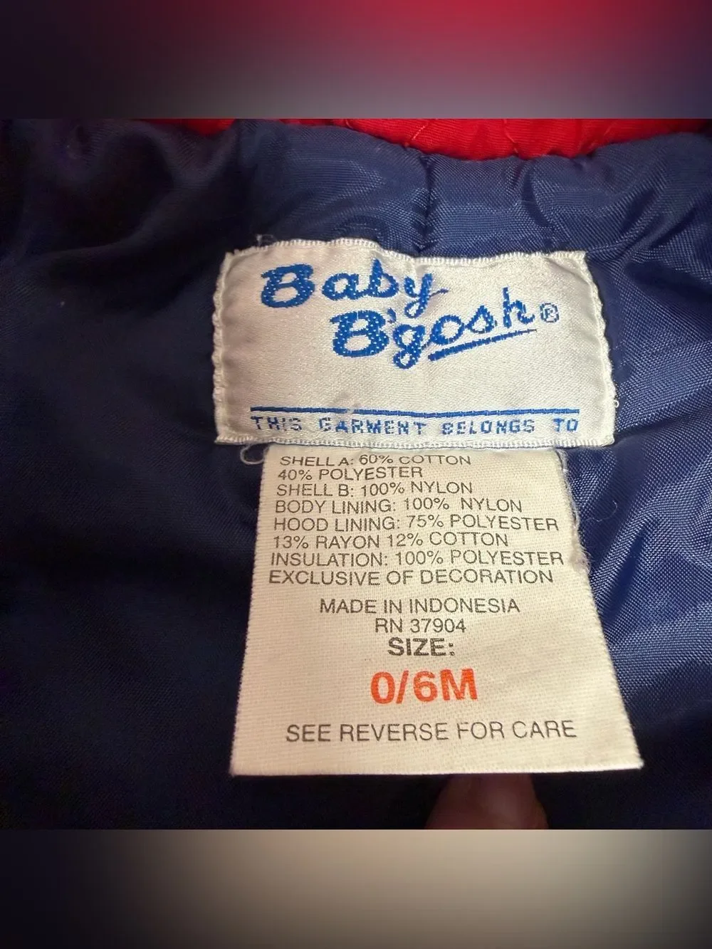 Vintage Baby B’gosh Navy Snowsuit Size 0-6 Months